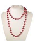 Rajola Woman's Necklace - Cecilia with Bordeaux Jade and Strawberry Quartz - 0