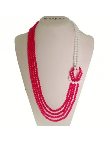 Collana Rajola - Abbracci - Pasta Bianca- Giada Fragola - Mop - 5462221