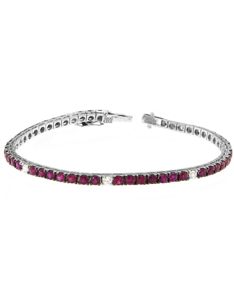 Bracciale Tennis Davite & Delucchi con Diamanti e Rubini da Donna - 0