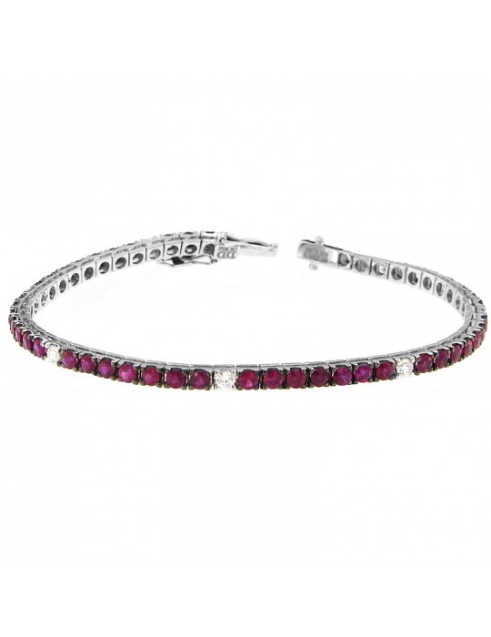 Bracciale Tennis Davite & Delucchi con Diamanti e Rubini da Donna - 0