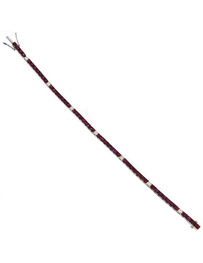 Davite & Delucchi Tennis Bracelet with Diamonds and Rubies for Women - 0