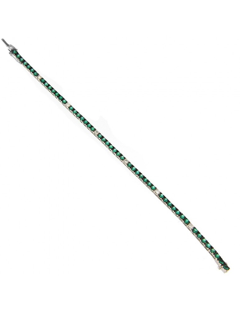 Davite & Delucchi Tennis Bracelet with Diamonds and Emeralds for Women - 0