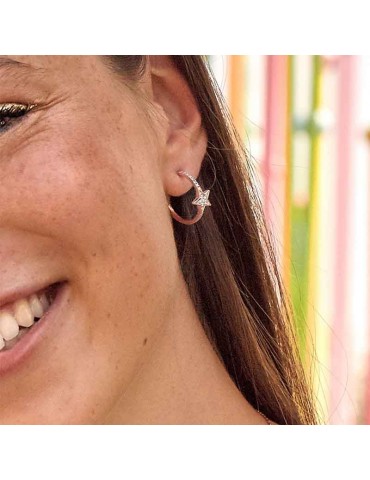 Rue Des Mille  Women's Circle Earrings with Stars - 0 2