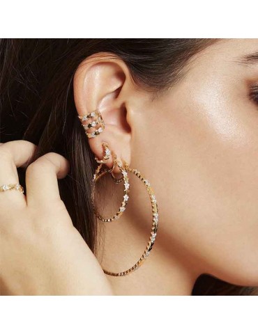 Rue Des Mille Three-Wire Earcuff with Alternating Hearts for Women - 0 2
