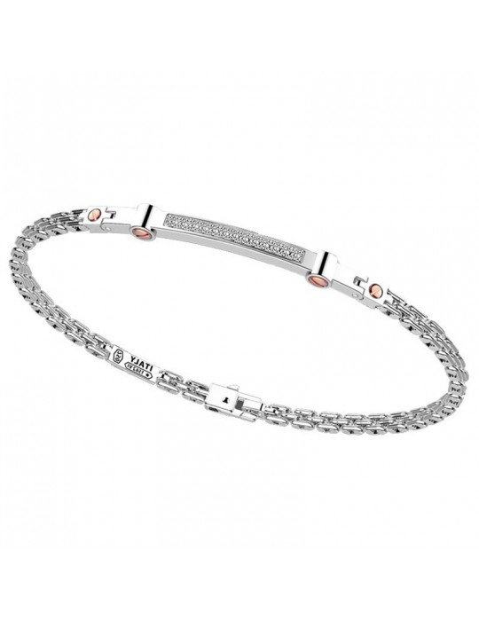 Zancan Bracelet for Men - in White Gold with Natural Diamonds - 0