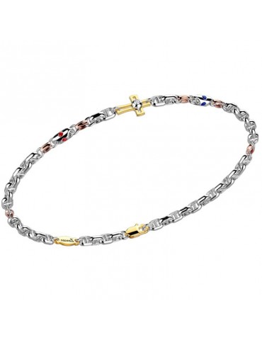 Zancan Bracelet for Men - in White Gold with Rood and Natural Diamonds - 0 2
