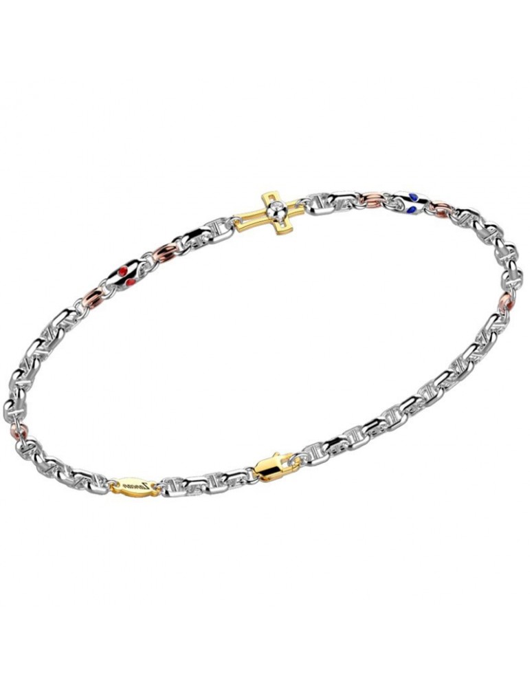 Zancan Bracelet for Men - in White Gold with Rood and Natural Diamonds - 0