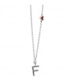Buonocore Woman's Necklace - in White Gold with Letter F and Natural Diamonds - 0