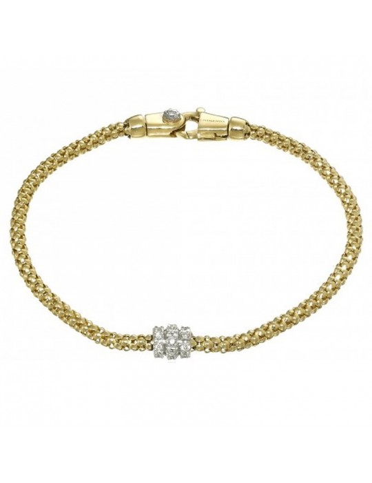 Chimento Bracelet - Tradition Gold Pomegranate in 18K Yellow Gold with White Diamonds 18 cm - 0