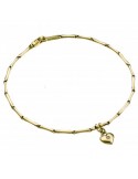 Chimento Bracelet - Bamboo Shine in 18K Yellow Gold with Heart and White Diamonds 18 cm - 0