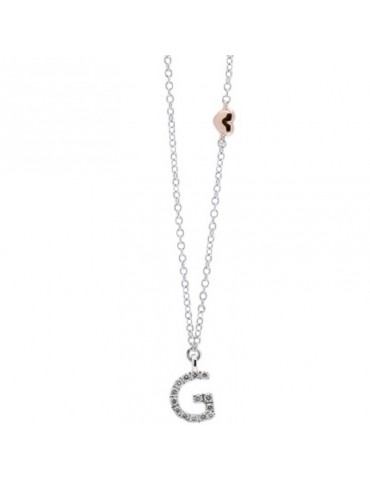 Buonocore Woman's Necklace - in White Gold with Letter G and Natural Diamonds - 0