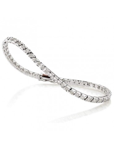 Crieri Faville Tennis Bracelet in White Gold with White Diamonds - 0
