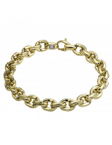 Chimento Bracelet - Tradition Gold Accents in 18K Yellow Gold with 19 cm Forzatina Chain - 0
