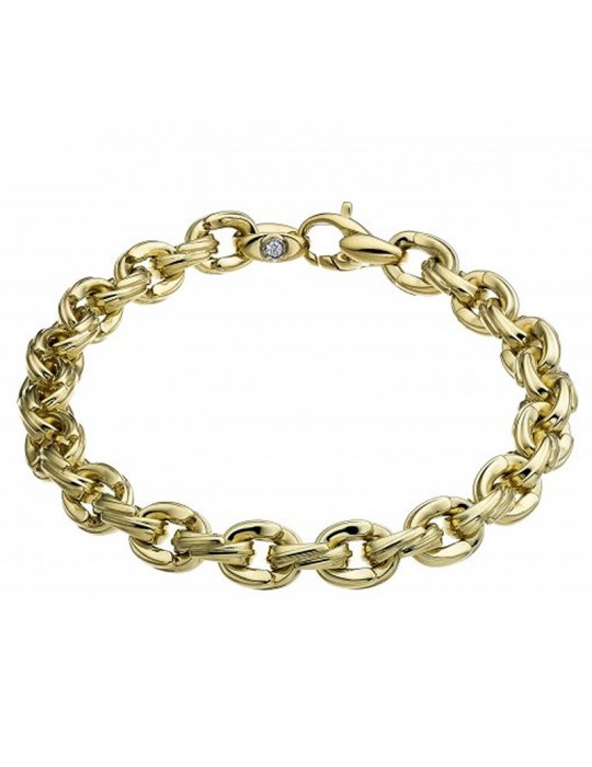 Chimento Bracelet - Tradition Gold Accents in 18K Yellow Gold with 19 cm Forzatina Chain - 0