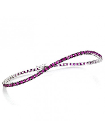 Bracciale Tennis Crieri - Icon in Oro Bianco con Rubini - 0