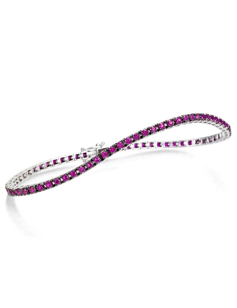 Crieri Tennis Bracelet - Icon in White Gold with Rubies - 0