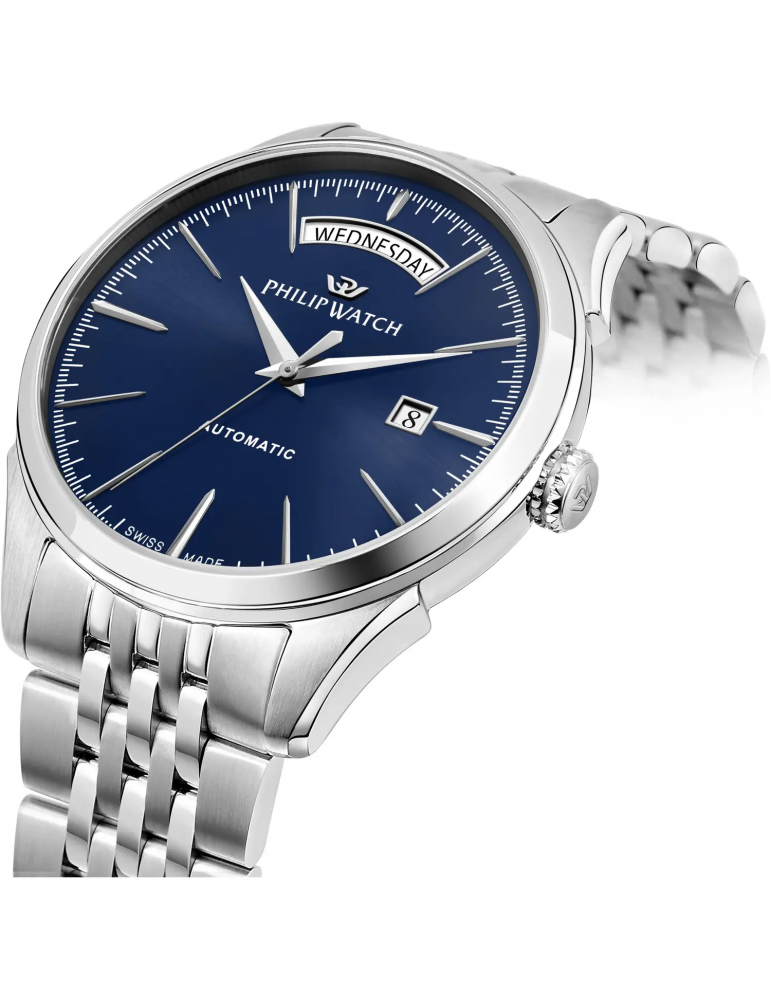 Philip Watch Men's Watch - Rome Automatic Time and Date 41mm Blue - 0
