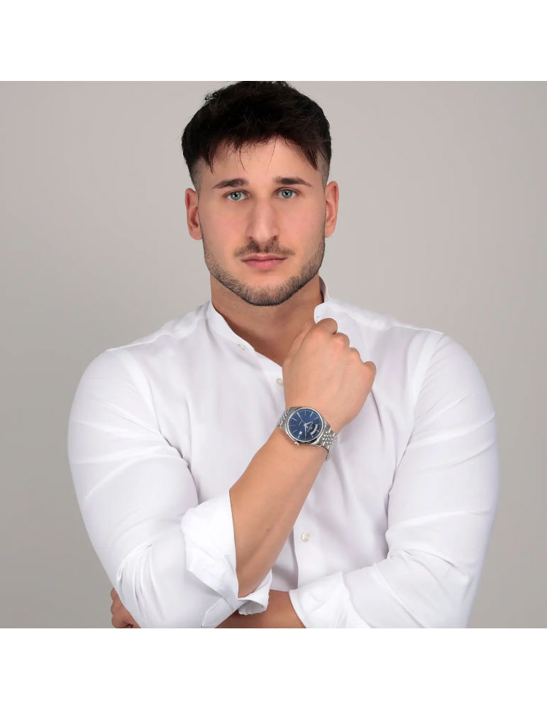 Philip Watch Men's Watch - Rome Automatic Time and Date 41mm Blue - 0