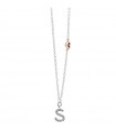Buonocore Woman's Necklace - in White Gold with Letter S and Natural Diamonds - 0