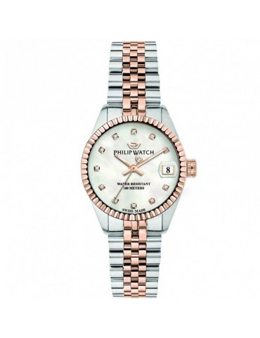 Philip Watch Woman's Watch - Caribe Time and Date 31mm Rose Gold Mother of Pearl with Natural Diamonds - 0
