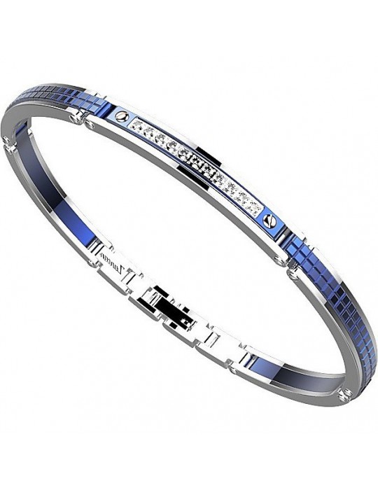 Zancan Bracelet - Hi-Teck - Steel - Blue PVD - Sapphires - EHB168