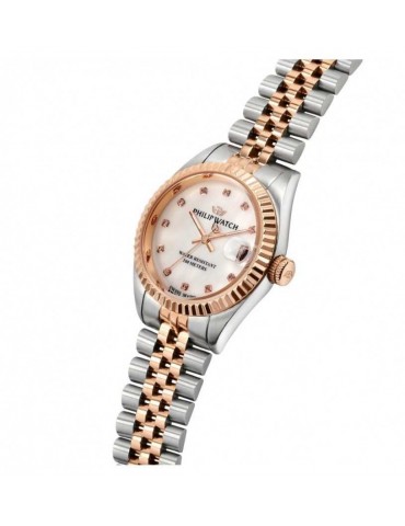 Philip Watch Woman's Watch - Caribe Time and Date 31mm Rose Gold Mother of Pearl with Natural Diamonds - 0 2