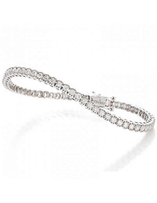 Bracciale tennis Crieri Musa oro bianco - 0