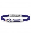 Zancan Men's Bracelet - Regatta Blue Kevlar Cord with Wind Rose and Anchor