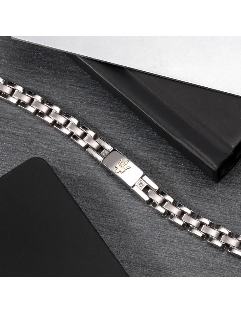 Maserati Bracelet - Jewels - Steel - Logo - Diamonds - JM221ATY04