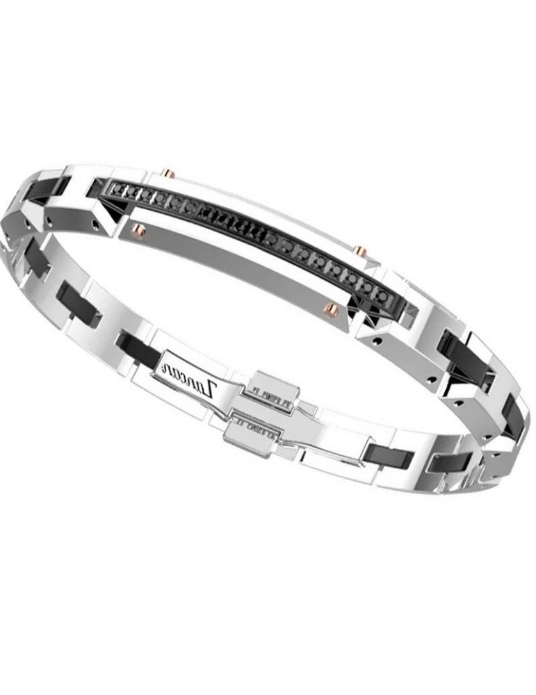 Bracciale Zancan - Hi-Teck - Acciaio 316L -Maglie Nere-Spinelli-EHB324