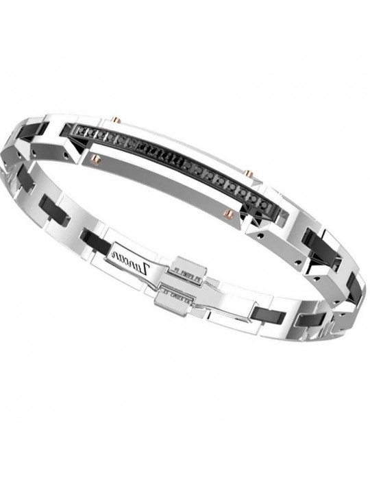 Zancan Bracelet - Hi-Teck - 316L Steel - Black Meshes-Spinels-EHB324