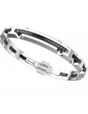 Zancan Bracelet - Hi-Teck - 316L Steel - Black Meshes-Spinels-EHB324