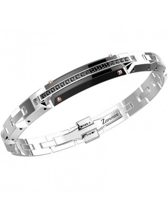 Zancan Bracelet - Hi-Teck - 316L Steel-Black Plate-Spinels-EHB322