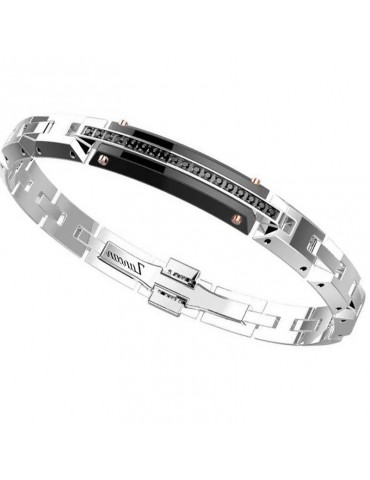 Bracciale Zancan - Hi-Teck - Acciaio 316L-Piastra Nera-Spinelli-EHB322