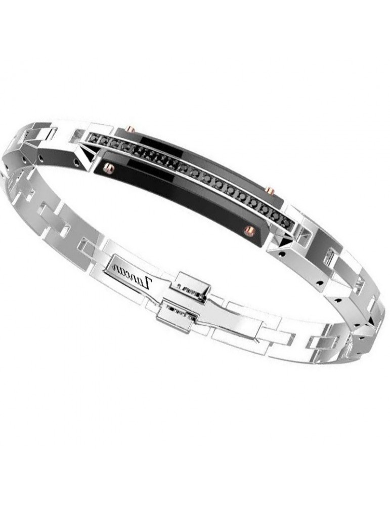 Zancan Bracelet - Hi-Teck - 316L Steel-Black Plate-Spinels-EHB322