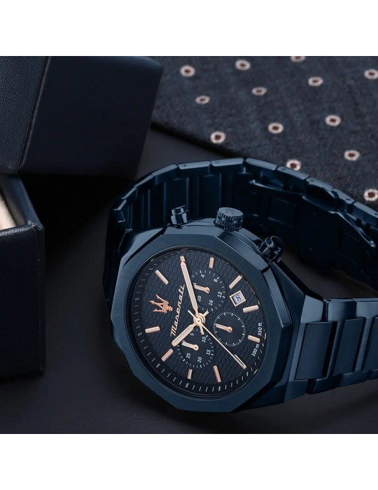 Maserati Men's Watch - Stile Chronograph and Date 45mm Blue - 0