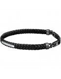 Bracciale Maserati - Jewels - Acciaio 316L - Pelle Nera - JM222AVE02