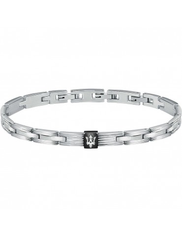 Bracciale Maserati - Jewels - Acciaio -Placca Nera-Tridente-JM420ATK04