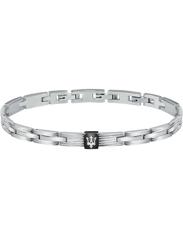 Maserati Bracelet - Jewels - Steel -Black plate-Trident-JM420ATK04
