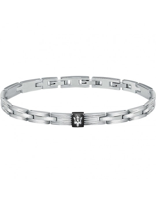Maserati Bracelet - Jewels - Steel -Black plate-Trident-JM420ATK04