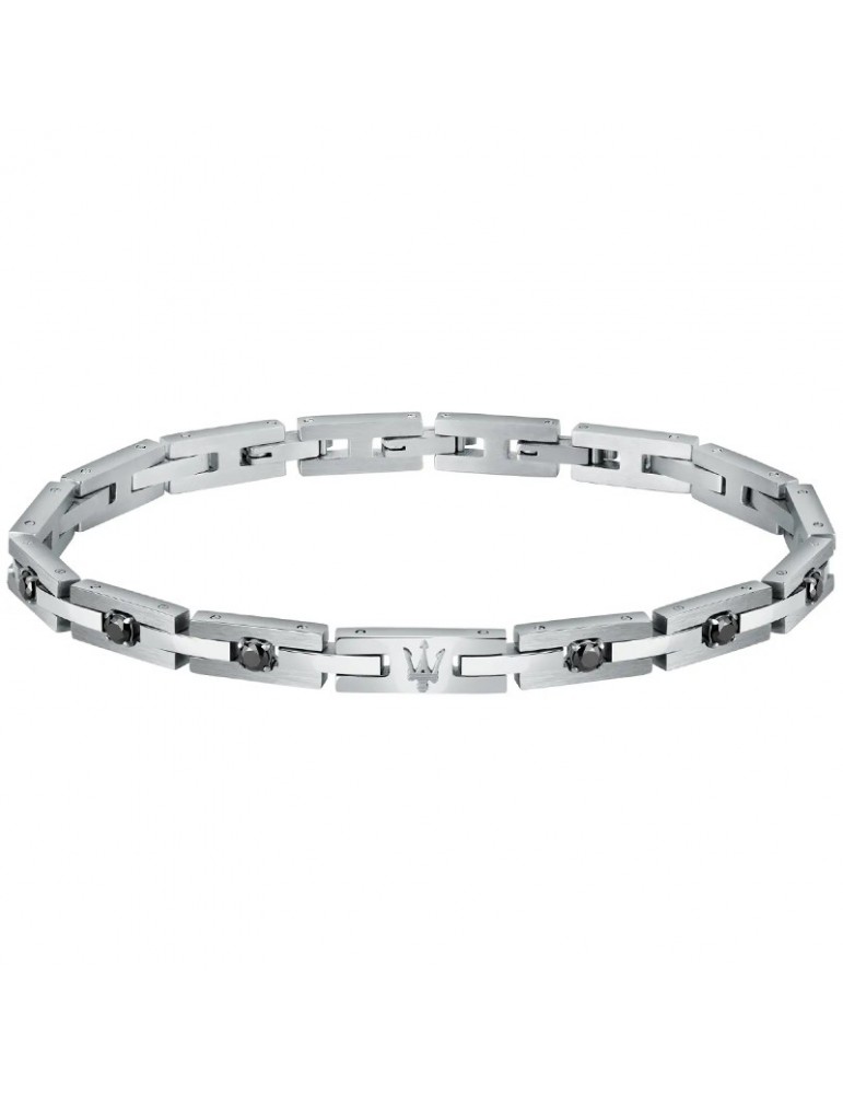 Maserati Bracelet - Jewels - Steel - Logo - Black Zircons-JM422ATJ10