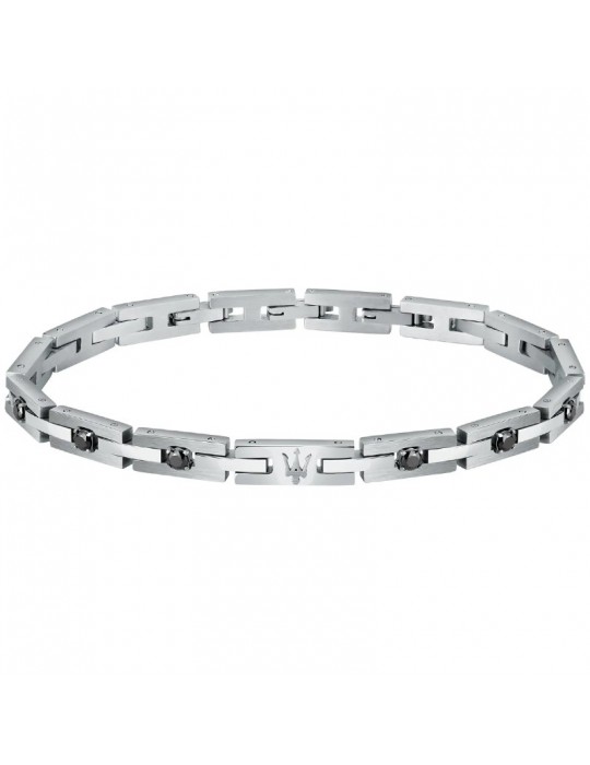 Maserati Bracelet - Jewels - Steel - Logo - Black Zircons-JM422ATJ10