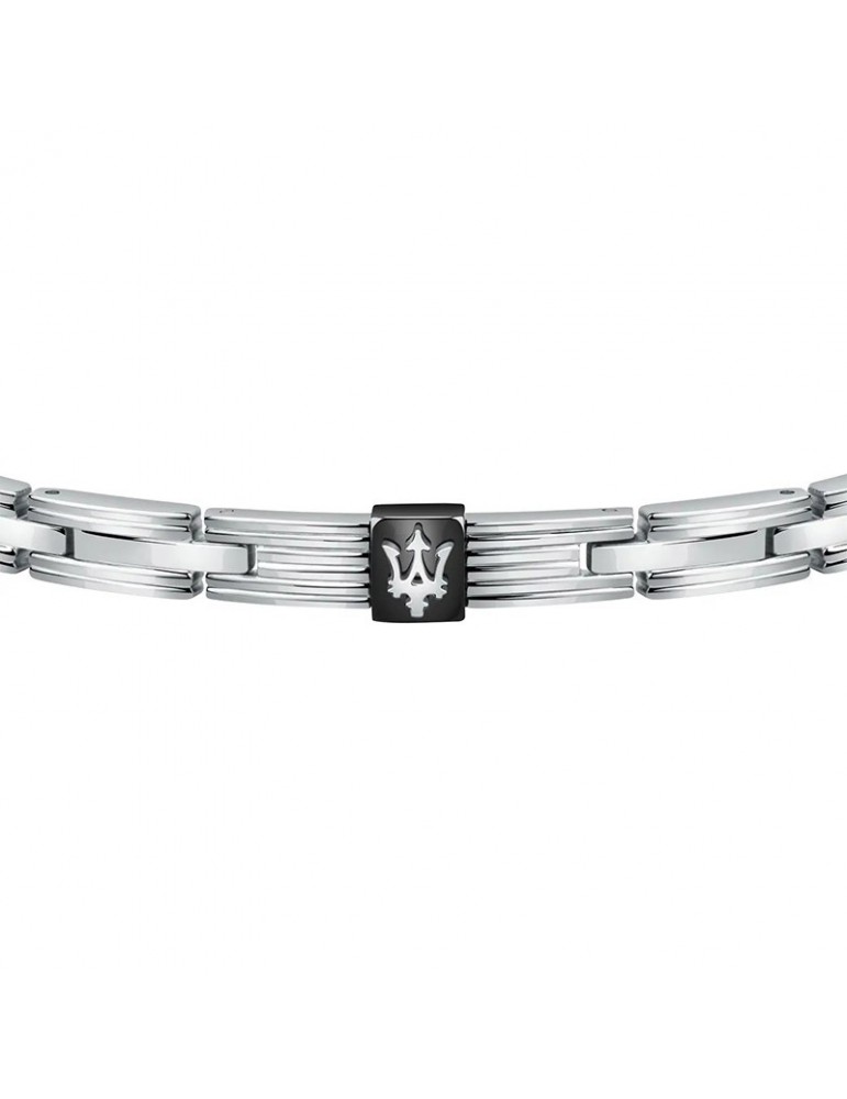 Maserati Bracelet - Jewels - Steel -Black plate-Trident-JM420ATK04