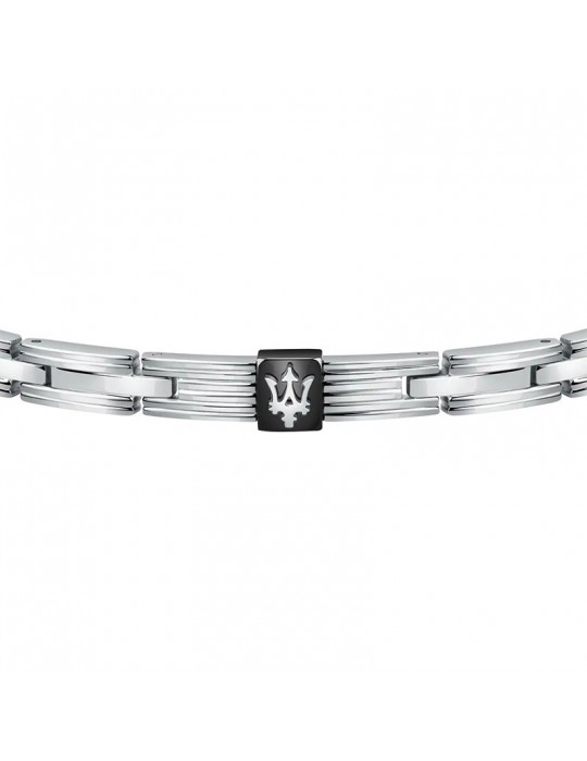 Maserati Bracelet - Jewels - Steel -Black plate-Trident-JM420ATK04