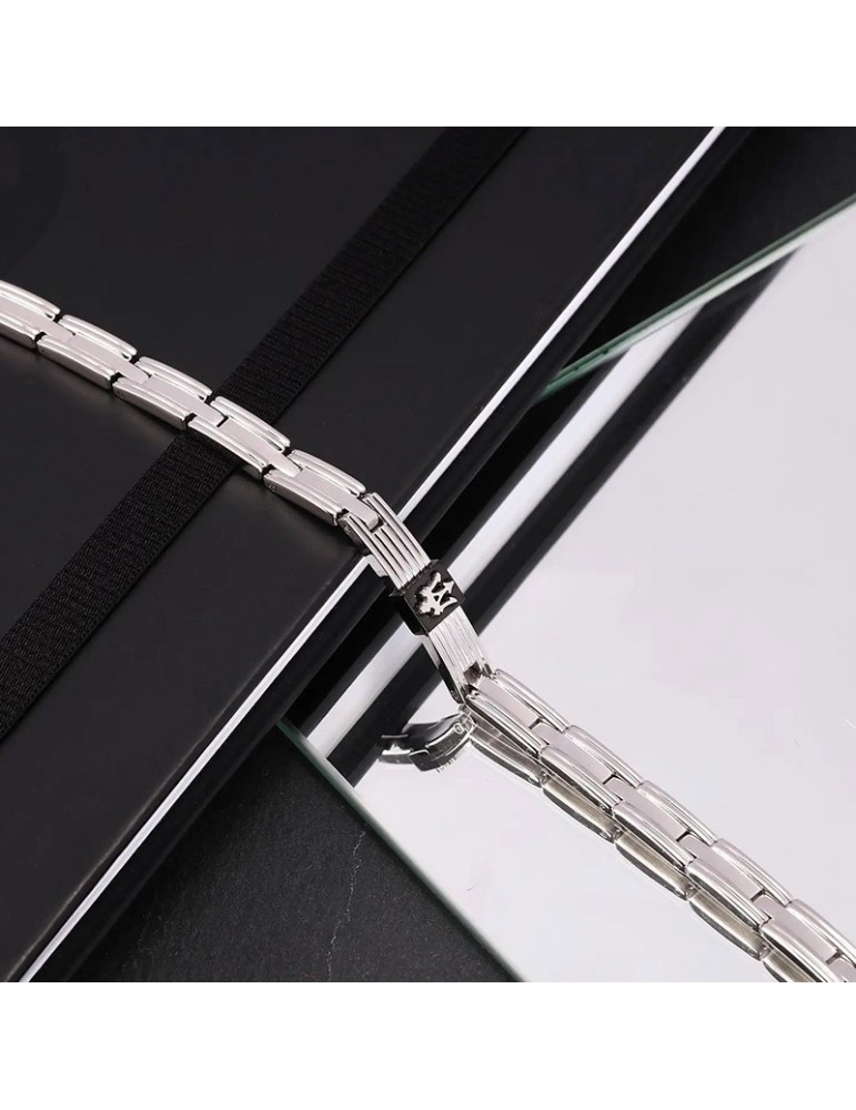 Maserati Bracelet - Jewels - Steel -Black plate-Trident-JM420ATK04