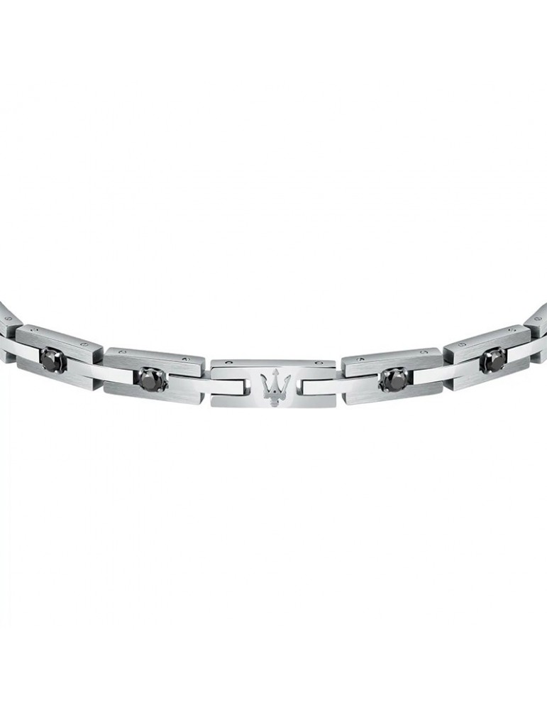 Maserati Bracelet - Jewels - Steel - Logo - Black Zircons-JM422ATJ10