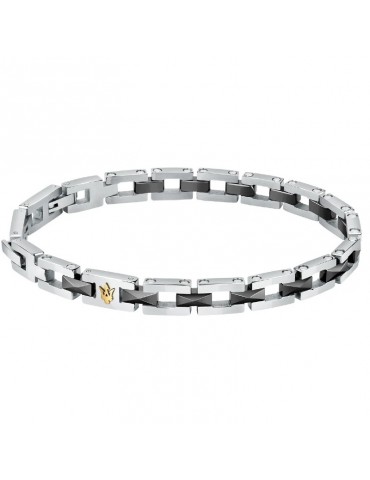 Bracciale Maserati - Jewels - Acciaio - Silver - Nero - JM422ATZ16