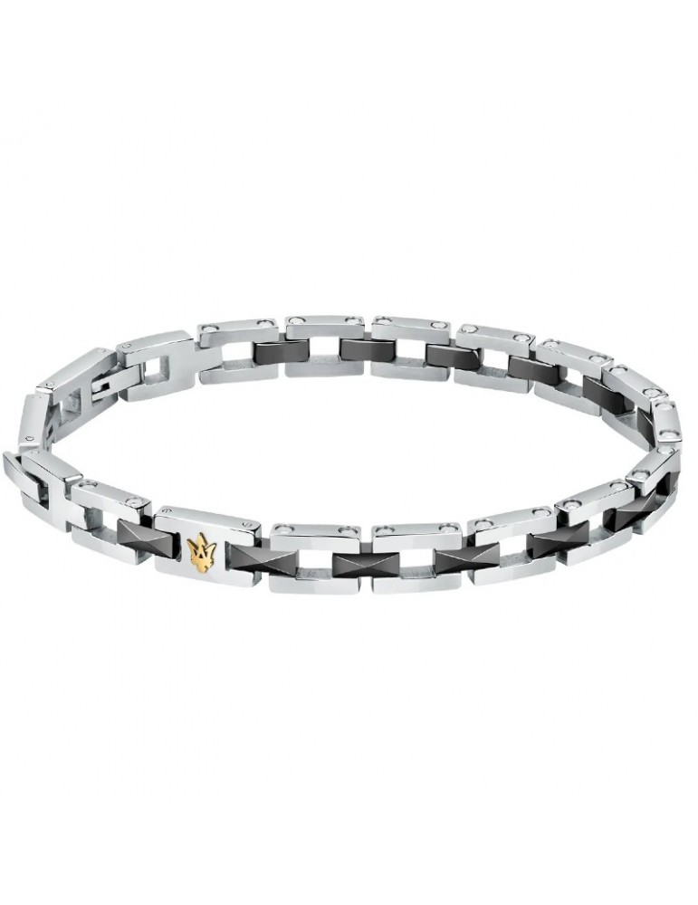 Bracciale Maserati - Jewels - Acciaio - Silver - Nero - JM422ATZ16