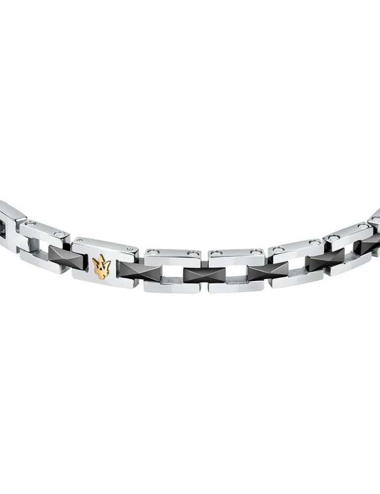 Bracciale Maserati - Jewels - Acciaio - Silver - Nero - JM422ATZ16