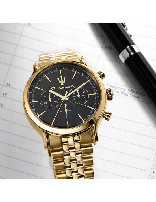 Orologio Maserati - Epoca - Cronografo - 42mm - Nero -Gold-R8873618023